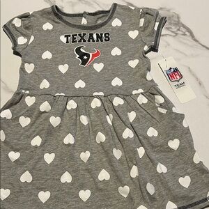 NFL Texans Gray Dress with White Heart Pattern Sz. 4T